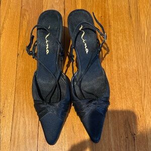 Nina Black Strappy Heels